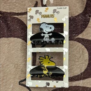 Peanuts Black Hair Claw Clip Set — NEW